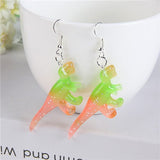 1Pair  Woman Drop Earrings Flatback Resin Dinosaur Charms  Girls  Birthday Gifts Teens Jewelry