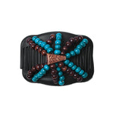 Butterfly Simulated Wood Bead Stretchy Hair Combs Double Magic Slide Comb Clip Hairpins For Women Clamp Pins Hair Accessories