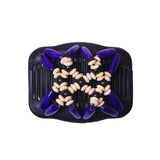 Butterfly Simulated Wood Bead Stretchy Hair Combs Double Magic Slide Comb Clip Hairpins For Women Clamp Pins Hair Accessories
