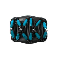 Butterfly Simulated Wood Bead Stretchy Hair Combs Double Magic Slide Comb Clip Hairpins For Women Clamp Pins Hair Accessories