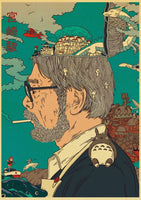 Anime Collection Miyazaki Hayao/Patlabor/Totoro Retro Kraft Paper Poster For Living Room Bar Decoration Stickers Wall Painting