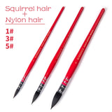 Professional Watercolor Paint Brush Handmade Squirrel Nylon Hair Pointed Painting Brush Set for Watercolor Painting Art Supplies