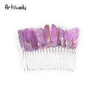 Crystal Hair Combs  Wedding Hair Accessories Bridal Hair Accessories Wedding Crystal Tiara Hair Combs Raw Quartz Headband