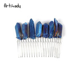 Crystal Hair Combs  Wedding Hair Accessories Bridal Hair Accessories Wedding Crystal Tiara Hair Combs Raw Quartz Headband