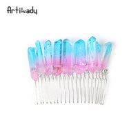 Crystal Hair Combs  Wedding Hair Accessories Bridal Hair Accessories Wedding Crystal Tiara Hair Combs Raw Quartz Headband