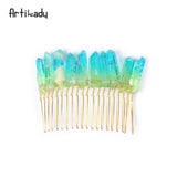 Crystal Hair Combs  Wedding Hair Accessories Bridal Hair Accessories Wedding Crystal Tiara Hair Combs Raw Quartz Headband