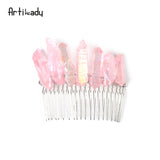 Crystal Hair Combs  Wedding Hair Accessories Bridal Hair Accessories Wedding Crystal Tiara Hair Combs Raw Quartz Headband