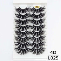 5/8/10Pairs 25mm 3D Mink Lashes Dramatic False Eyelashes  Wispy Fake Eyelash Extension Volume Faux Cils Handmade Eye Makeup