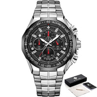 Sport Watches For Men WWOOR Top Brand Luxury Mens Military Quartz Watch Man Full Steel Waterproof Chronograph Clock Reloj Hombre