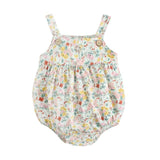 Sanlutoz Baby Girls Summer Sleeveless Bodysuits Cotton Baby Clothes Floral Princess Toddler Clothing
