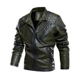 Spring Autumn Leather Jacket Men Vintage Style Motorcycle Jacket Stand Collar Biker Coat Men Retro Leather Coat Fashion Clothing