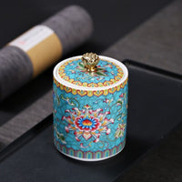 NLSLASI ceramics Tea Caddy Jar Box Travel Portable Tea Caddy Dried fruit spice jar Tea Storage Box Snack Jar Sealed jar