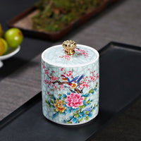 NLSLASI ceramics Tea Caddy Jar Box Travel Portable Tea Caddy Dried fruit spice jar Tea Storage Box Snack Jar Sealed jar