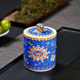 NLSLASI ceramics Tea Caddy Jar Box Travel Portable Tea Caddy Dried fruit spice jar Tea Storage Box Snack Jar Sealed jar
