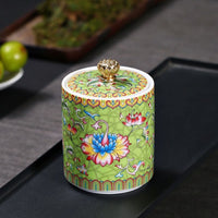 NLSLASI ceramics Tea Caddy Jar Box Travel Portable Tea Caddy Dried fruit spice jar Tea Storage Box Snack Jar Sealed jar