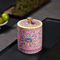 NLSLASI ceramics Tea Caddy Jar Box Travel Portable Tea Caddy Dried fruit spice jar Tea Storage Box Snack Jar Sealed jar