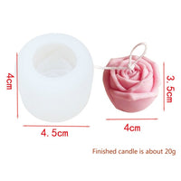 Single Hole 3d Crimping Flower Bud Rose Silicone Mold Rose Flower Cake Decoration Scented Candle Mold Resin Mold Fondant Tools