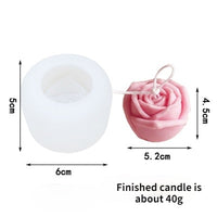 Single Hole 3d Crimping Flower Bud Rose Silicone Mold Rose Flower Cake Decoration Scented Candle Mold Resin Mold Fondant Tools