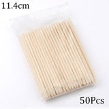 50/100 Wooden Cuticle Pusher Remover Nail Art Design Orange Wood Sticks Rhinestones Dotting Removal Manicure Pedicure Care Tools