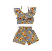 Sweet Toddler Baby Girl Kid Straped Ruffle Red Tops Watermelon Shorts Headwear Sunsuit Clothes Summer Girls Clothing 3PCS