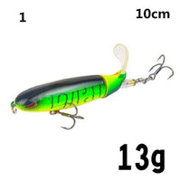 1PCS Whopper Plopper 10cm/13g Topwater Fishing Lure Artificial Hard Bait Plopper Soft Rotating Tail Fishing Tackle Fishing Bait