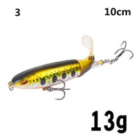1PCS Whopper Plopper 10cm/13g Topwater Fishing Lure Artificial Hard Bait Plopper Soft Rotating Tail Fishing Tackle Fishing Bait