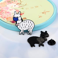 Animal brooch, cute dog dripping oil badge, bag decoration pin, creative bunny hundred matching accessories