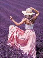Huacan 5d Diamond Painting Girl New Arrivals Embroidery Lavender Mosaic Cross Stitch Flower Home Decor Diamond Art