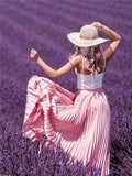 Huacan 5d Diamond Painting Girl New Arrivals Embroidery Lavender Mosaic Cross Stitch Flower Home Decor Diamond Art