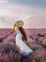 Huacan 5d Diamond Painting Girl New Arrivals Embroidery Lavender Mosaic Cross Stitch Flower Home Decor Diamond Art