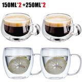 Transparent glass coffee cup milk whiskey tea beer double creative heat resistant cocktail Vodka wine mug Drinkware tumbler cups