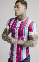 Sik Silk 2021 Summer Men&#39;s New Casual T-Shirt Fashion Striped Tide Brand Hip-Hop Short-Sleeved Street Clothing Sports Slim Tops