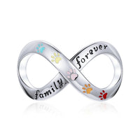 BAMOER Infinity Series Jewelry, Family Forever Charms, 925 Sterling Silver Clear Crystal Charm for Charm Bracelet