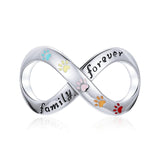 BAMOER Infinity Series Jewelry, Family Forever Charms, 925 Sterling Silver Clear Crystal Charm for Charm Bracelet