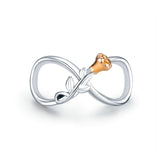 BAMOER Infinity Series Jewelry, Family Forever Charms, 925 Sterling Silver Clear Crystal Charm for Charm Bracelet