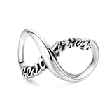 BAMOER Infinity Series Jewelry, Family Forever Charms, 925 Sterling Silver Clear Crystal Charm for Charm Bracelet