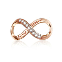BAMOER Infinity Series Jewelry, Family Forever Charms, 925 Sterling Silver Clear Crystal Charm for Charm Bracelet