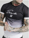 Sik Silk 2021 Summer Men&#39;s New Casual T-Shirt Fashion Striped Tide Brand Hip-Hop Short-Sleeved Street Clothing Sports Slim Tops