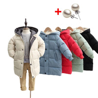 Children&#39;s Down Coat Winter Teenage Baby Boys Girls Cotton-padded Parka &amp; Coats Thicken Warm Long Jackets Toddler Kids Outerwear