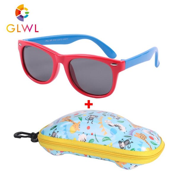 Children Polarized Sunglasses Boys Glasses Sun Lenses Silicone Eyeglasses With Case Car Box Sunglass Girls Vintage Shades Sports