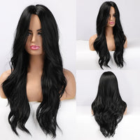 ALAN EATON Long Ombre Light Ash Brown Blonde Wavy Wig Cosplay Party Daily Synthetic Wig for Women High Density Temperature Fibre