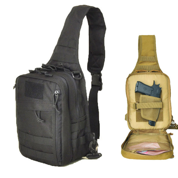 Tactical Molle Shoulder Gun Bag Handgun Holster Pistol Holder Case Hunting Military EDC Chest BackPack for Glock 1911 Taurus G2c