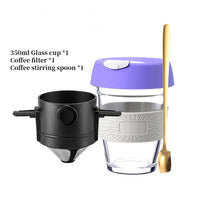 Coffee Filter Portable 304 Stainless Steel Drip Coffee Tea Holder Funnel Baskets Reusable Tea Infuser and Stand Coffee Dripper
