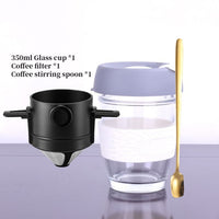 Coffee Filter Portable 304 Stainless Steel Drip Coffee Tea Holder Funnel Baskets Reusable Tea Infuser and Stand Coffee Dripper