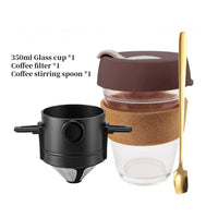 Coffee Filter Portable 304 Stainless Steel Drip Coffee Tea Holder Funnel Baskets Reusable Tea Infuser and Stand Coffee Dripper