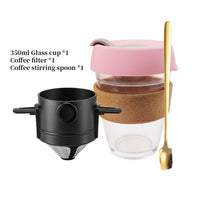 Coffee Filter Portable 304 Stainless Steel Drip Coffee Tea Holder Funnel Baskets Reusable Tea Infuser and Stand Coffee Dripper