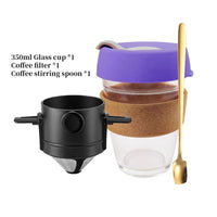Coffee Filter Portable 304 Stainless Steel Drip Coffee Tea Holder Funnel Baskets Reusable Tea Infuser and Stand Coffee Dripper