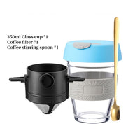 Coffee Filter Portable 304 Stainless Steel Drip Coffee Tea Holder Funnel Baskets Reusable Tea Infuser and Stand Coffee Dripper