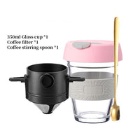 Coffee Filter Portable 304 Stainless Steel Drip Coffee Tea Holder Funnel Baskets Reusable Tea Infuser and Stand Coffee Dripper