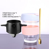 Coffee Filter Portable 304 Stainless Steel Drip Coffee Tea Holder Funnel Baskets Reusable Tea Infuser and Stand Coffee Dripper